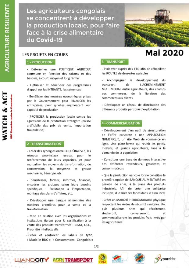 Les agriculteurs congolais se concentrent à développer la production locale, pour faire face à la crise alimentaire de la COVID-19 (1)